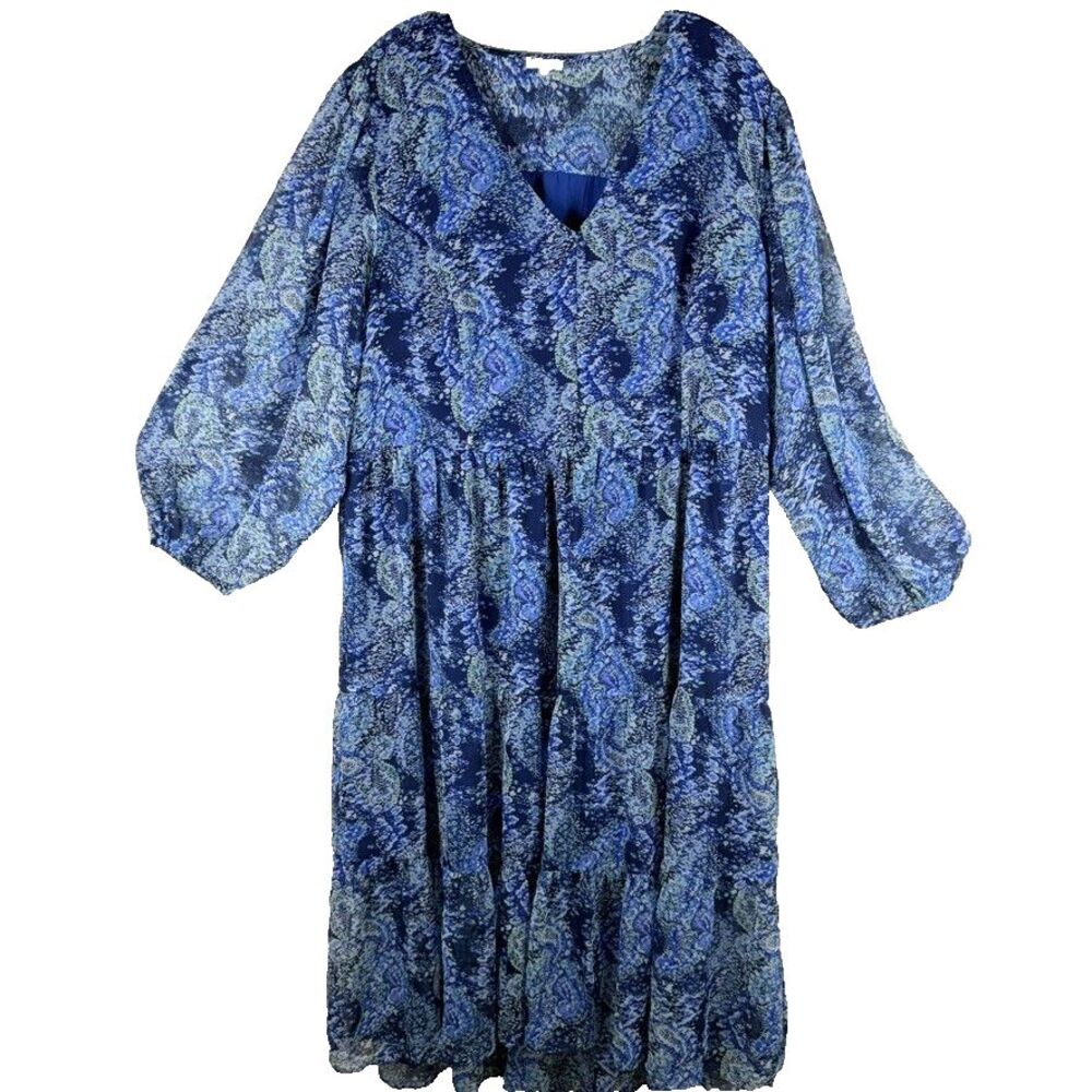 New Joie Limited Edition XXL Parisian Paisley Dress Peasant Boho Coastal Hi-Low